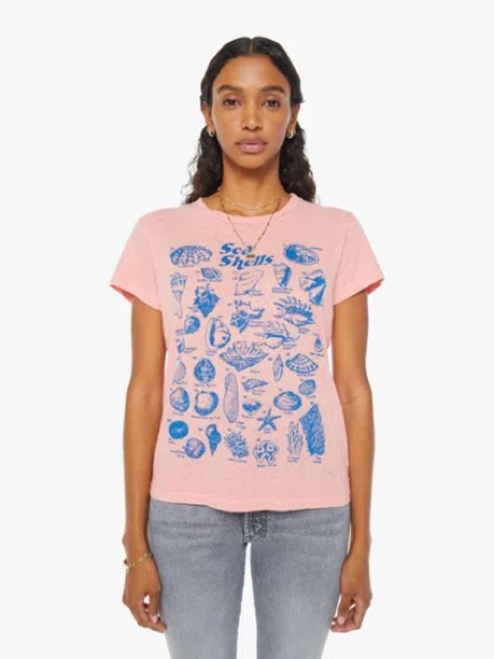 Mother the sinful sea shells linen blend tee XL
